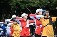 巴黎奥运会射箭女子团体排名赛-中国队列第2 直接晋级八强