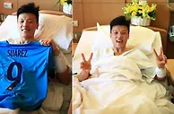 邹正已完成第一次手术病榻收到苏牙签名球衣