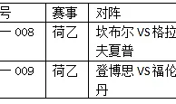 荷乙2串1:坎布尔主胜不利福伦丹可博胜