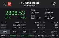 A股明显回落：三大指数均跌逾1% 沪指险守2800点