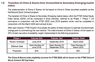 A股纳入富时罗素指数路线图：第一阶段纳入比重将为5.5%