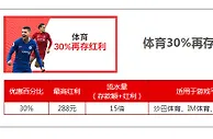 体育30%再存优惠！3大平台任您选！伟德亚洲
