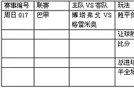 周日017:体能往绩处上风格雷客胜博塔