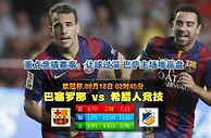 【八大胜】欧冠杯：巴塞罗那 VS 希腊人竞技 9月18日 02：45