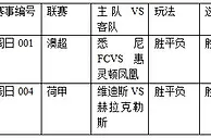 过关2串1：凤凰客场折翅 维迪斯可信赖