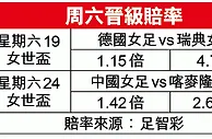 女世盃大勢：超班德國穩勝瑞典
