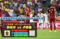 玩球网心水：欧锦赛　10月10日 2:45　西班牙 VS 卢森堡 