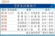 投注通勝：6寶及孖膽推介